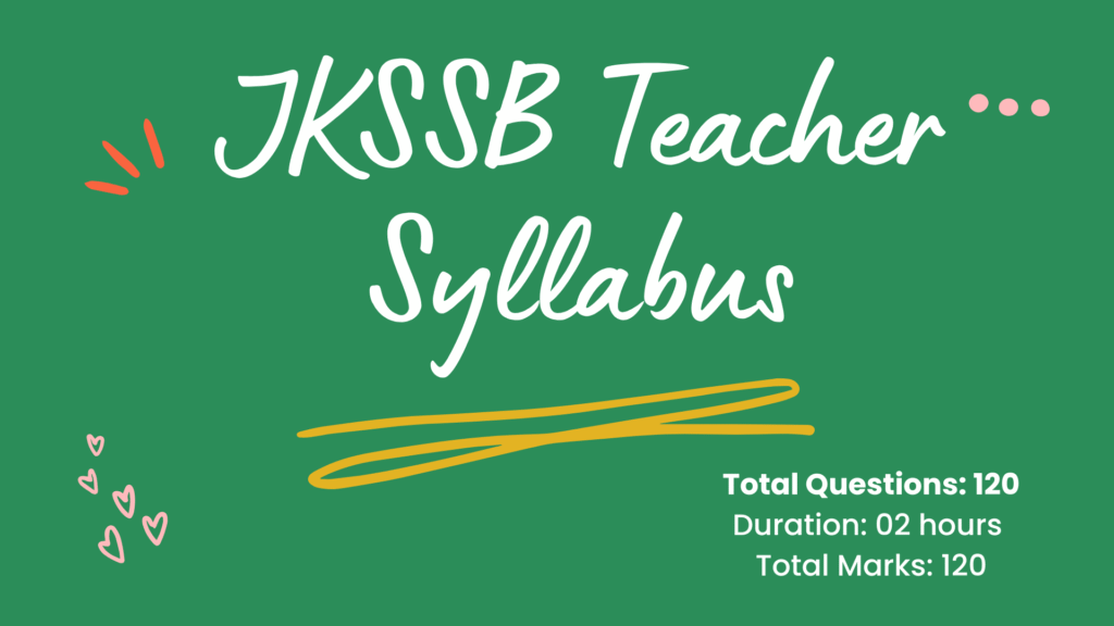 JKSSB Teacher Syllabus