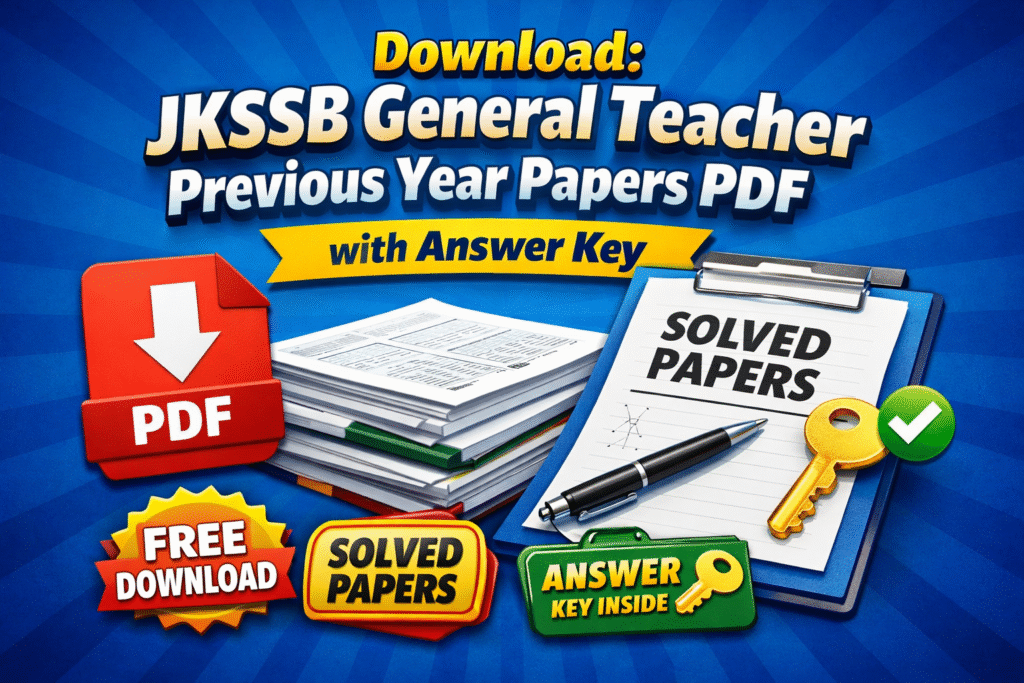 JKSSB Teacher Previous years Question Paper